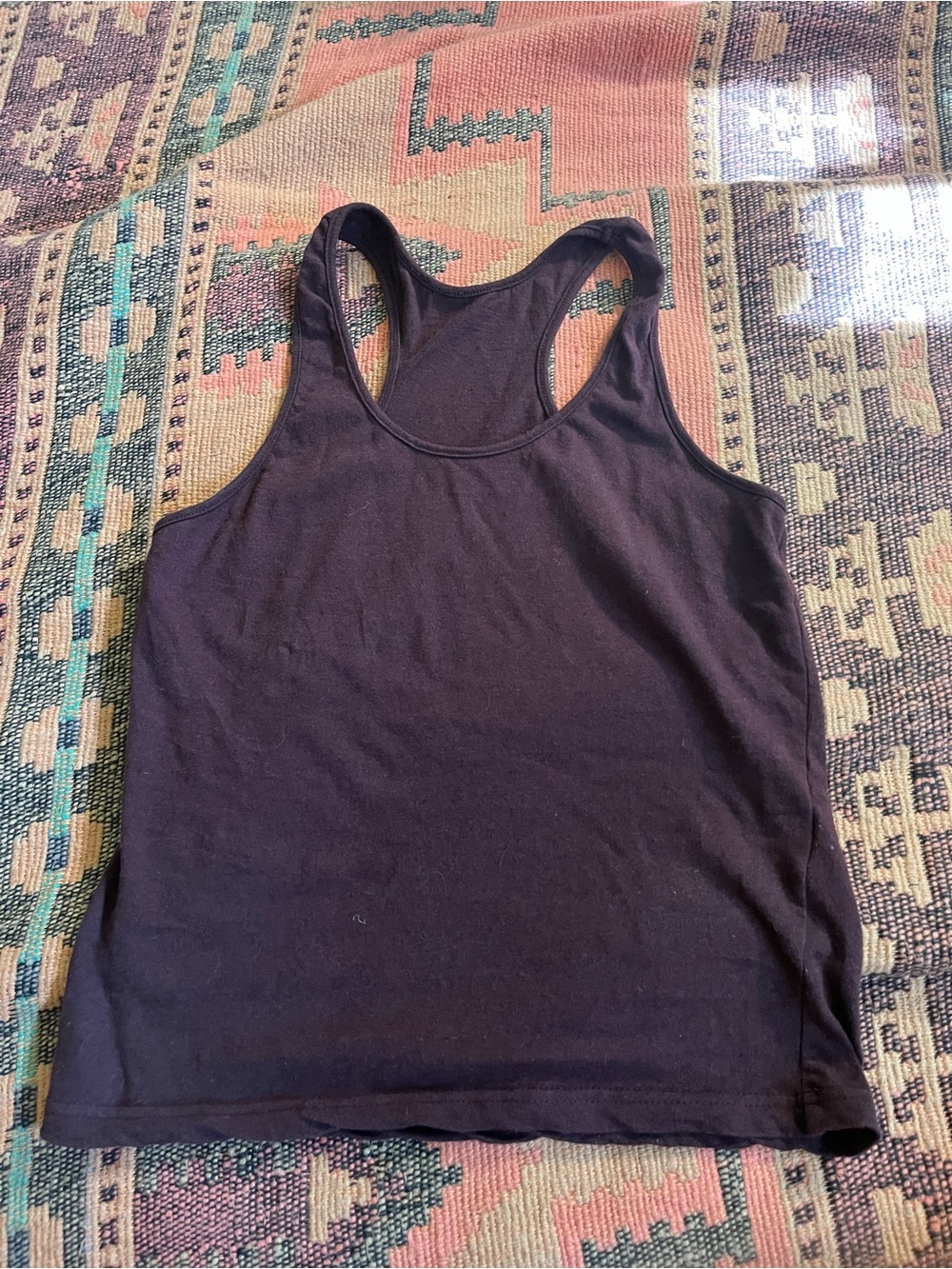 Women's Plum Brown Racerback Linen Organic Cotton Tank Top S